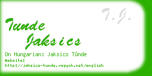 tunde jaksics business card